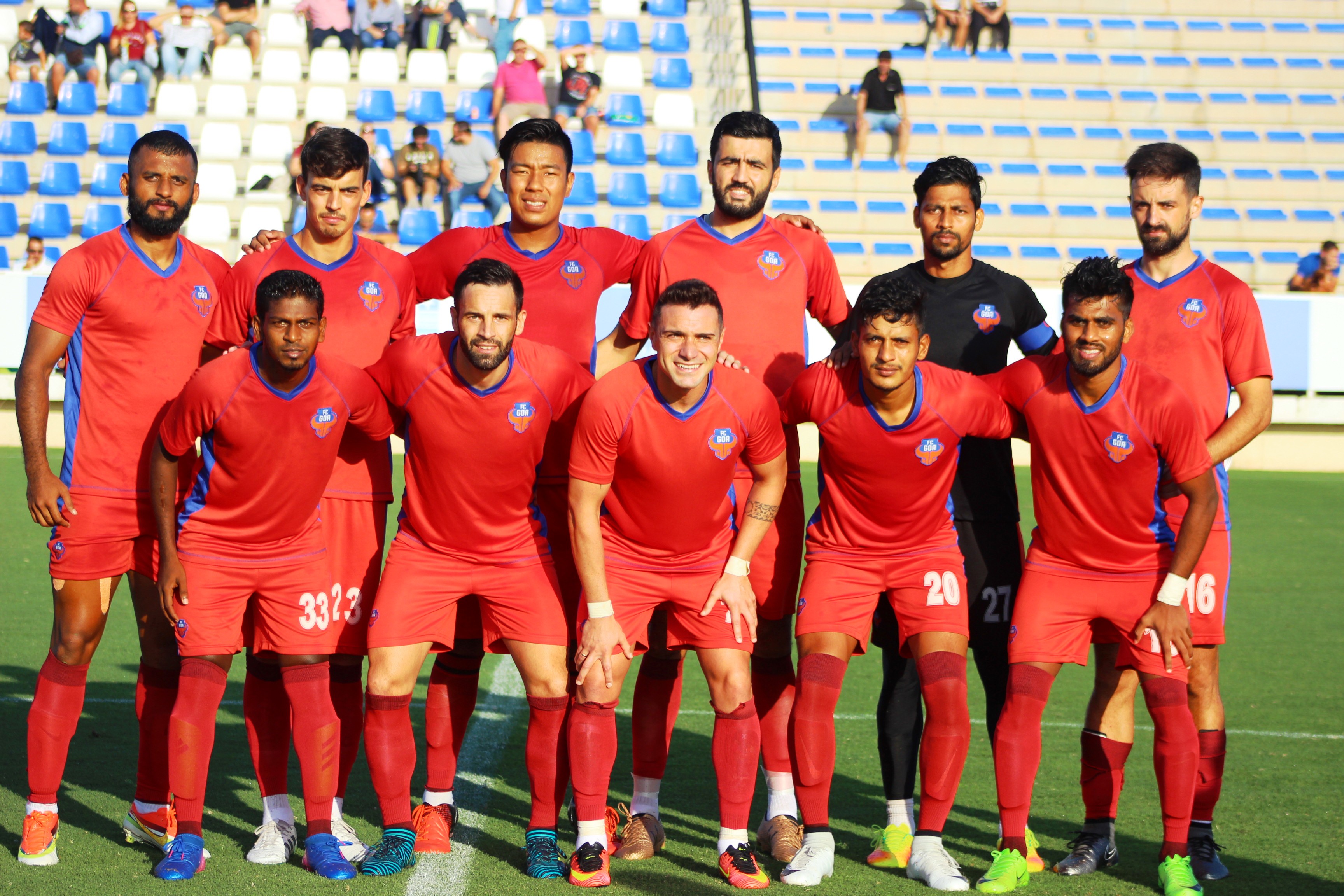 FC Goa squad at the pre-season friendly against FC Cartagena.JPG